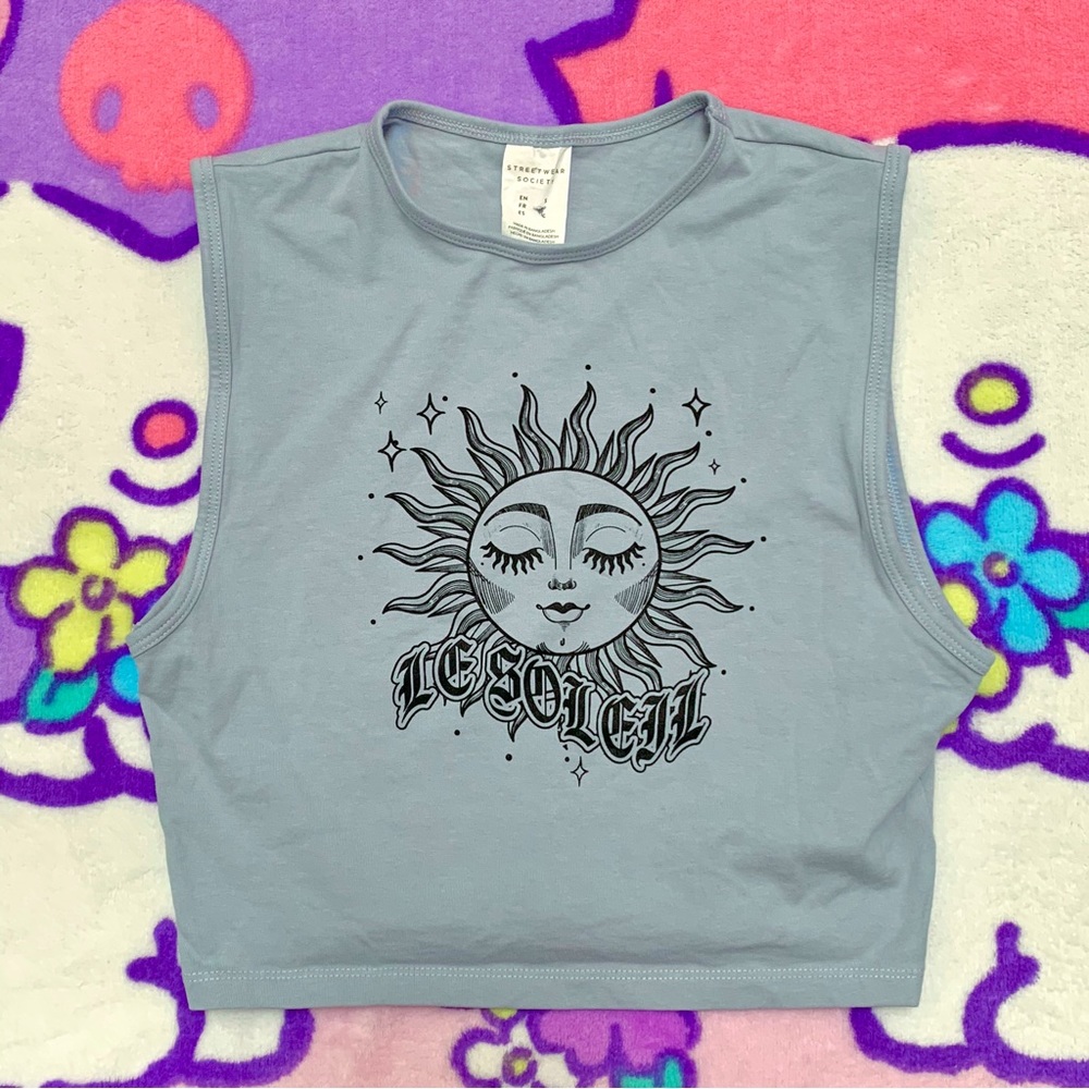 STREETWEAR SOCIETY cropped blue sun tanktop